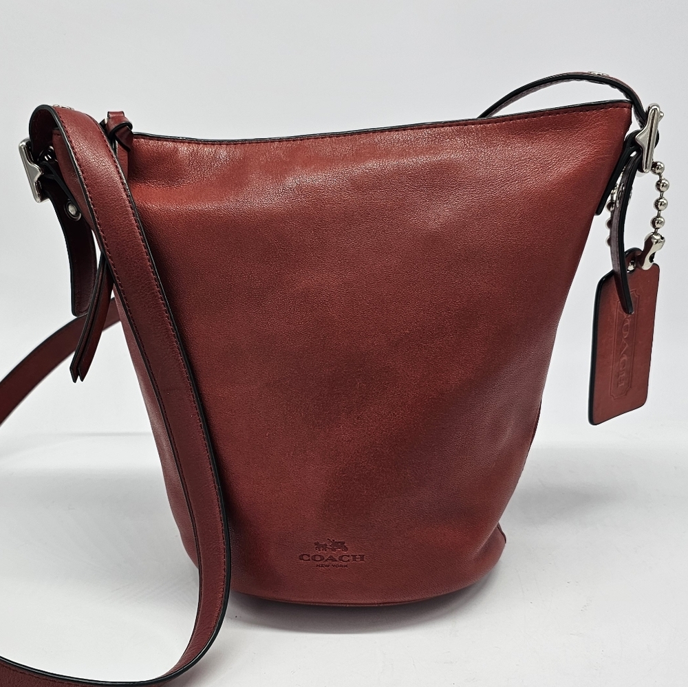 Coach Bleecker Sport Mini Duffle Bucket Red Purse With COA - Picture 6 of 15